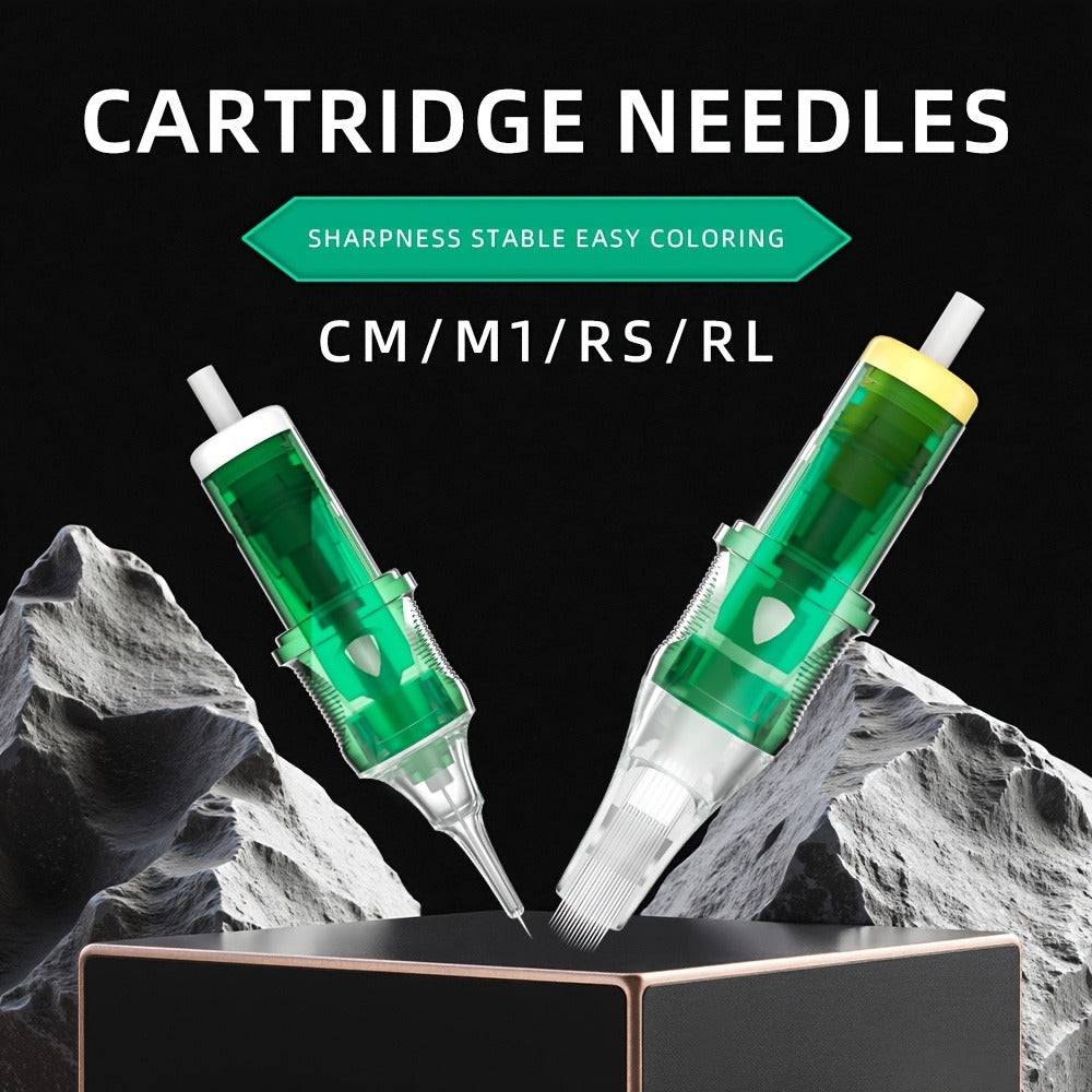 Disposable Tattoo Needles 20pcs Mixed Set RL RS M1 C-M — Multi-Gauge High Transparency Cartridge, Lasting Sharpness, Ample Ink Capacity, for Professional Artists & Beginners