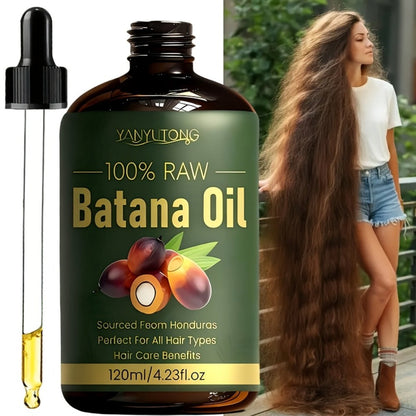 Hair Oil Batana 4.06oz Amber Dropper Bottle with 120ml Liquid Formula for Pre-Wash or Leave-In Use