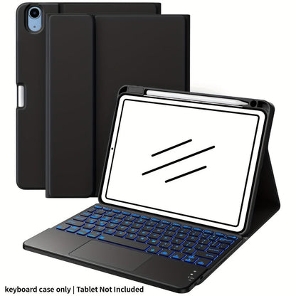 iPad Keyboard Case 11th Gen 2025 10th Gen 2022 7-Color Backlit Wireless Detachable Folio Cover with Pencil Holder for iPad 11-inch A16 10.9 Inch Tablet Keyboard Work Study Travel
