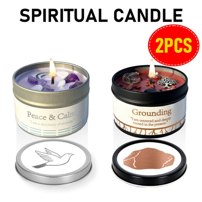 3oz Decorative Tin Candle or Two-Piece Crystal and Guidance Card Set with Multiple Label Pairings