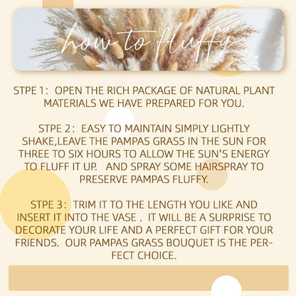 Natural Pampas Grass Decor Bouquet 105/120pcs Boho Dried Floral Arrangement - Centerpiece Table Decor for Wedding Living Room Rustic Boho Home Decoration Vase Filler