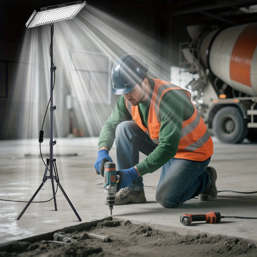 LED Work Light USB Powered 6000K Super Bright – Adjustable Height & Angle Bracket Lamp for Construction Site, Workshop, Office, Barn & Market – 50, 96 or 144 LEDs DC 5V Portable Job Site Light