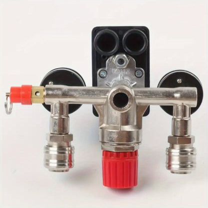 Air Compressor Pressure Switch Manifold Kit with Regulator Gauge Valve Bracket Assembly – Complete Control System for Air Pump