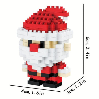 Building Block Set Christmas Mini Figures, 1052 Pieces Across 6 Boxes with Santa, Elf, Reindeer, Snowman and Tree Models