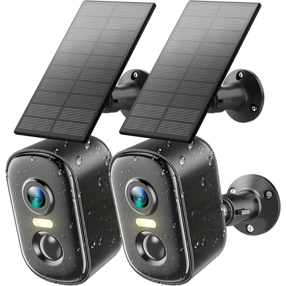 Black Dual-Band Solar WiFi Security Camera with Separate Panel and One- to Four-Camera Pack Options