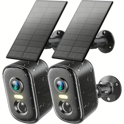 Black Dual-Band Solar WiFi Security Camera with Separate Panel and One- to Four-Camera Pack Options