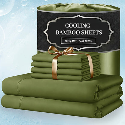 Bed Sheet Set 4-Piece Bamboo-Derived Fabric with Source-Listed Extra-Deep Pocket and Eighteen Colors