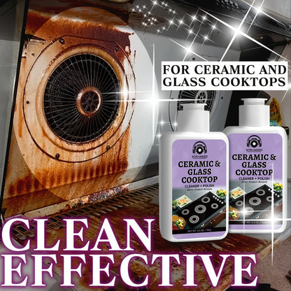 Ceramic Stovetop Cleaner Cream – Heavy Duty Glass Stove Top Cleaning Paste, Removes Burnt-On Grease & Stains, Non-Scratch, Non-Toxic, No Harsh Fumes, Safe for Induction & Electric Cooktops