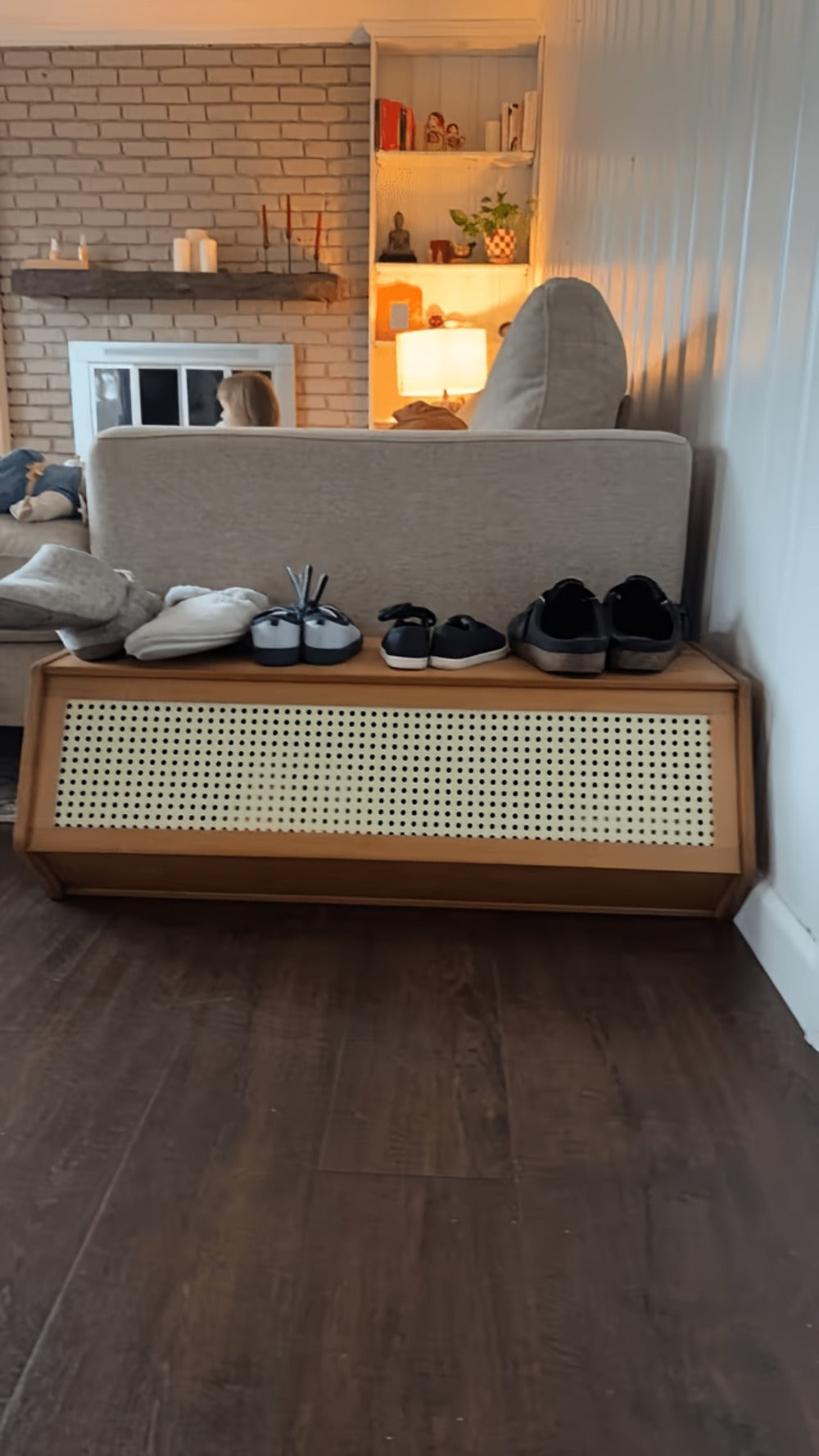 Shoe Rack Bamboo Freestanding Organizer with Flip Drawer, Stackable Design and 27.5 or 33.85-Inch Width