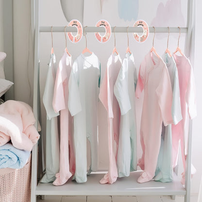 Baby Hangers Pink Velvet Non-Slip Nursery Closet Kids Clothes Hangers with Size Dividers for Infant Toddler Girls Boys 50/30pcs