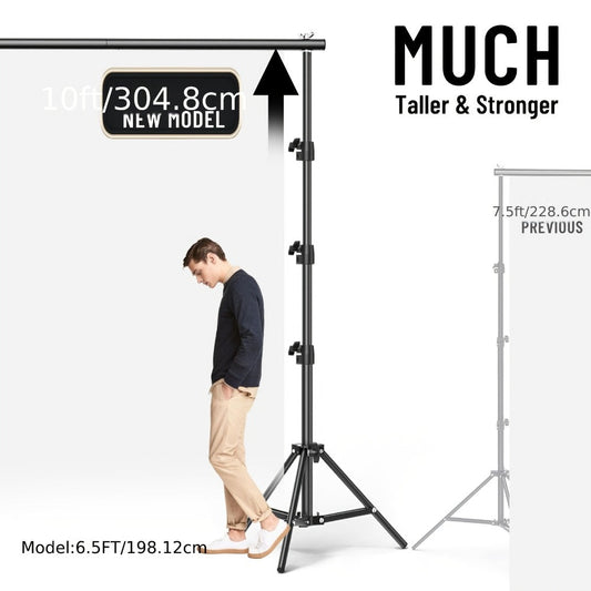 Backdrop Stand Kit 10x10ft Heavy Duty – 2 Adjustable Stands, 4 Crossbars, 4 Clamps & Carry Bag for Photo Studio, Video Shooting, Streaming & Party Decor