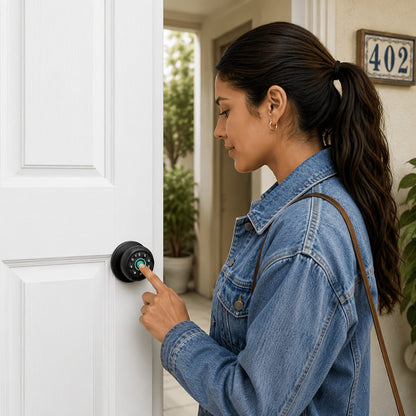 Matte Black Smart Door Knob Lock with Fingerprint & Keypad, App Control, Auto Lock, Keyless Entry Biometric Door Knob for Bedroom Home Office Interior Door, Easy DIY Install