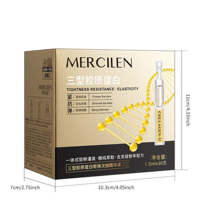 Face Serum Mercilen Plant Squalane and Collagen Type III Ampoule Box with 1.52oz Listed Quantity