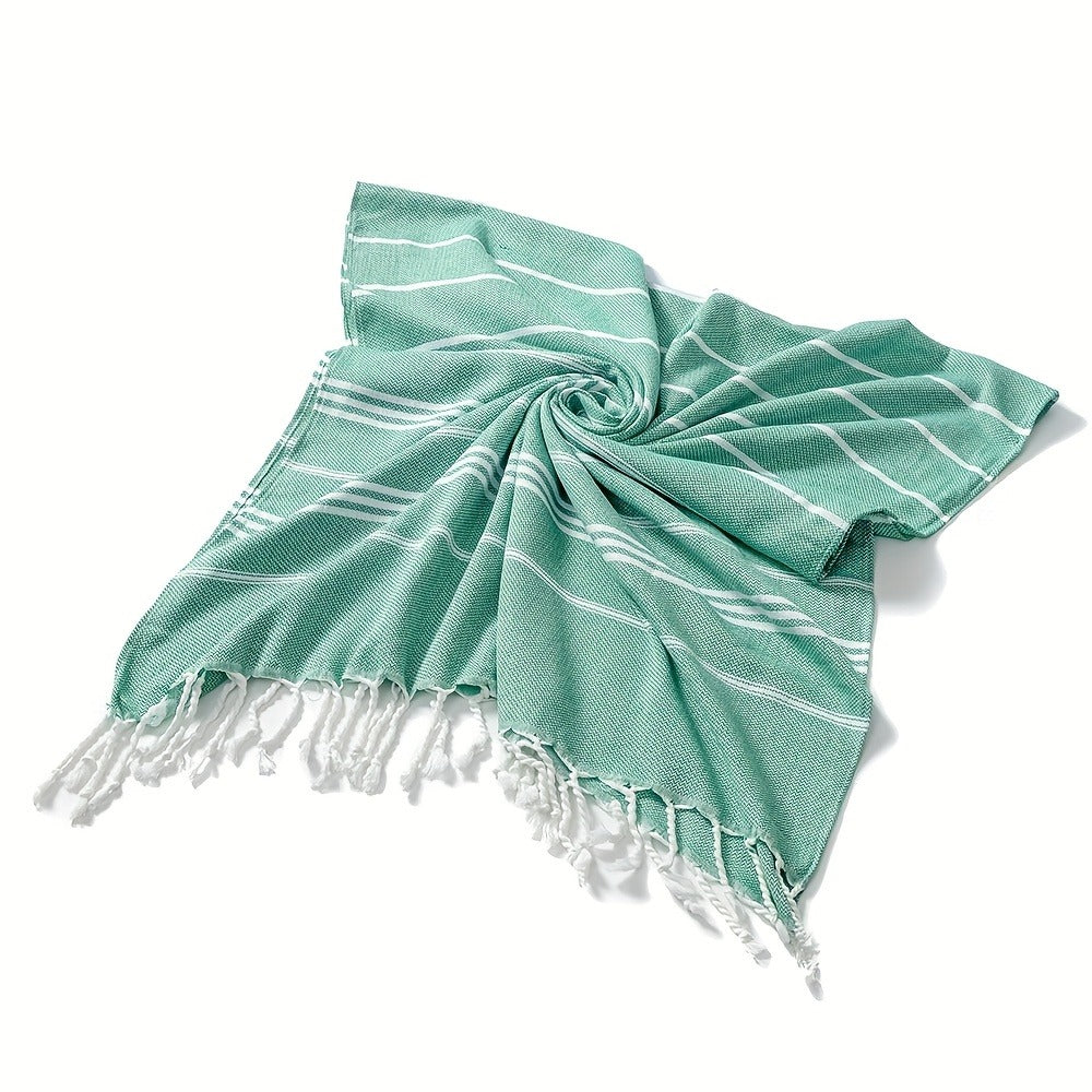 Striped Beach Towel in Ten Color Labels with 90 x 180 cm Source Size for Pool, Travel, Gym and Everyday Use