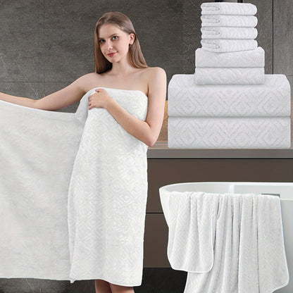 700GSM Bath Towel Set 8 Piece Extra Large Ultra Soft Thick - Highly Absorbent Quick Dry | 2 Oversized Bath Towels 2 Hand Towels 4 Washcloths | 16 Colors | Bathroom Hotel Gym Spa Adult Gift Set