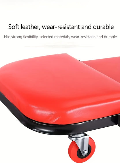 Mechanic Creeper Crawler Seat 36" Z-Type Folding with 6 Swivel Wheels & Adjustable Load Plate - Garage Repair Crawling Board