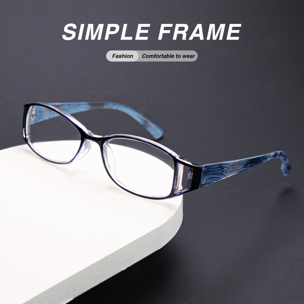 Reading Glasses – Sixteen-Pair Square-Frame Reader Set with Four Each in Purple, Blue, Brown and Black