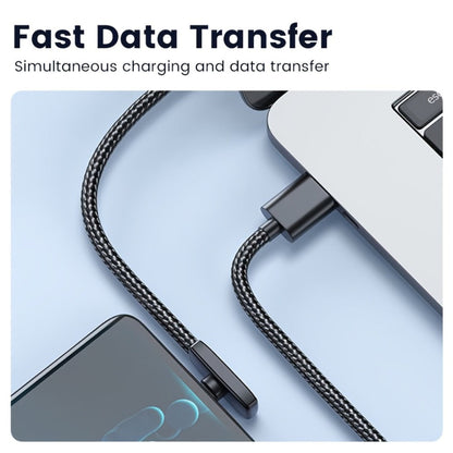 Right-Angle USB Charging Cable with USB-A or USB-C Input Options, 100W Marking and 1 m or 2 m Lengths