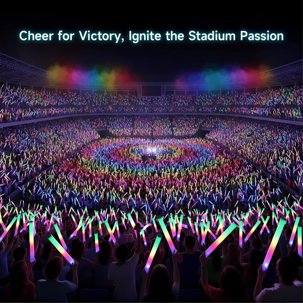 Foam Glow Sticks Set 103pcs 70pcs 40pcs – LED Light Up Foam Sticks 3 Flashing Modes Assorted Colors Bulk Pack for Party Wedding Birthday Concert Rave Glow Night Event
