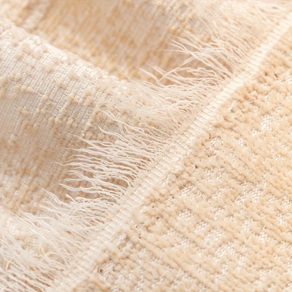Sofa Cover 300 GSM Solid Chenille Throw with Fringe in Four Colors and Sizes from Single Seat to 71 x 150 Inches