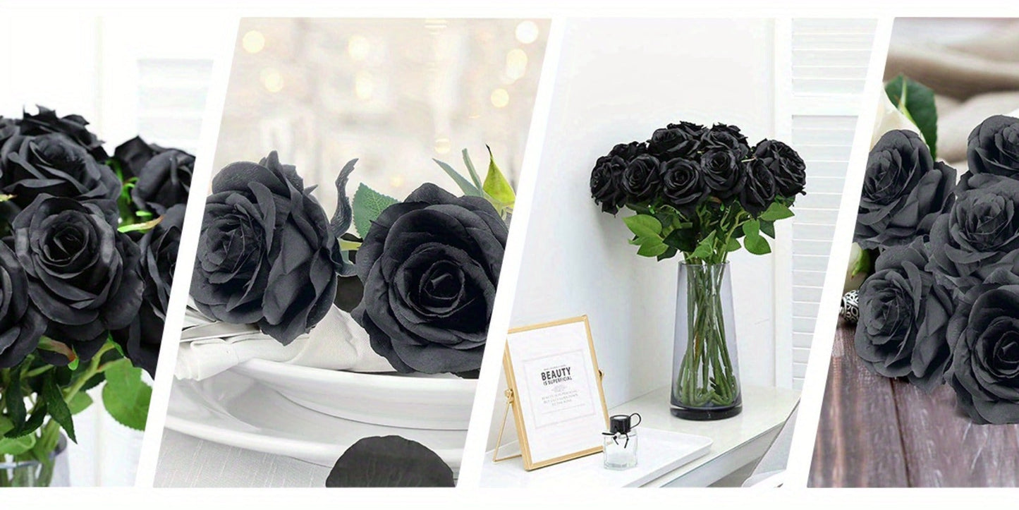 Artificial Flowers Long-Stem Velvet Rose Set in 50 or 100-Piece Variant Options across Five Colors