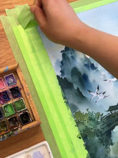 Watercolor Paper with 50 Displayed Sheets in 11.8 x 8.2-Inch or 16.5 x 11.7-Inch Protected Sizes