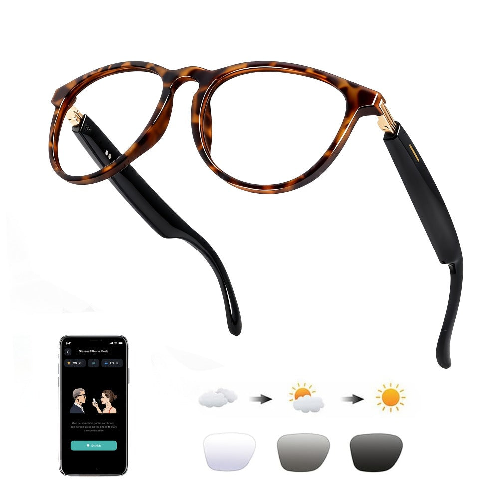 Smart Glasses 160-Language Translation Eyewear with Bluetooth 5.3 Open-Ear Audio and 18 Frame Options