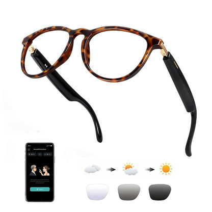 Smart Glasses 160-Language Translation Eyewear with Bluetooth 5.3 Open-Ear Audio and 18 Frame Options