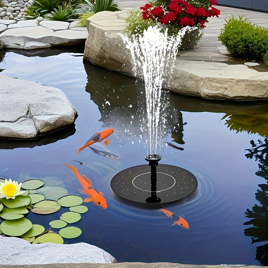 Floating Solar Fountain Pump with 16 cm Black Disc, Six-Nozzle Pictured Set and 1pc Checkout Option