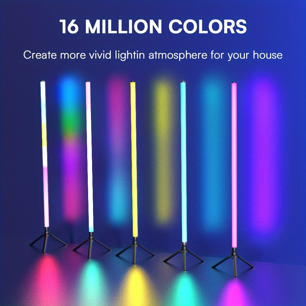 48.8-Inch RGB Tube Floor Lamp with Tripod Stand in One- or Two-Pack App and Remote Checkouts