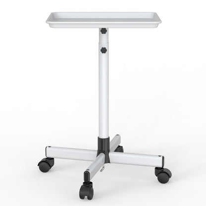 Salon Trolley Cart Height Adjustable 30 to 42 Inch Rolling Tray Table on Wheels Lockable Casters for Hair Stylist Barber Esthetician Nail Salon Spa Beauty Station Silver