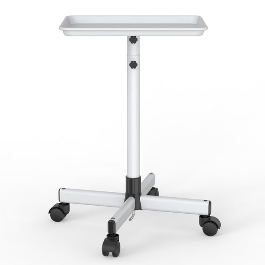 Salon Trolley Cart Height Adjustable 30 to 42 Inch Rolling Tray Table on Wheels Lockable Casters for Hair Stylist Barber Esthetician Nail Salon Spa Beauty Station Silver