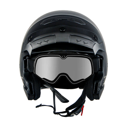 Motorcycle Helmet Convertible Full/Open-Face Shell with Detachable Mask, Smoked Shield, S-XL Sizes and Multiple Styles