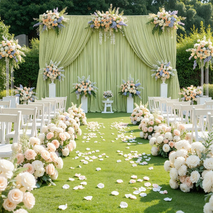 Backdrop Curtains 4 Pack 59x118 Inch – Wrinkle-Resistant Non-Transparent Party Decoration Fabric with Pole Pocket, Machine Washable & Reusable for Wedding, Birthday, Christening, Graduation & Holiday Events