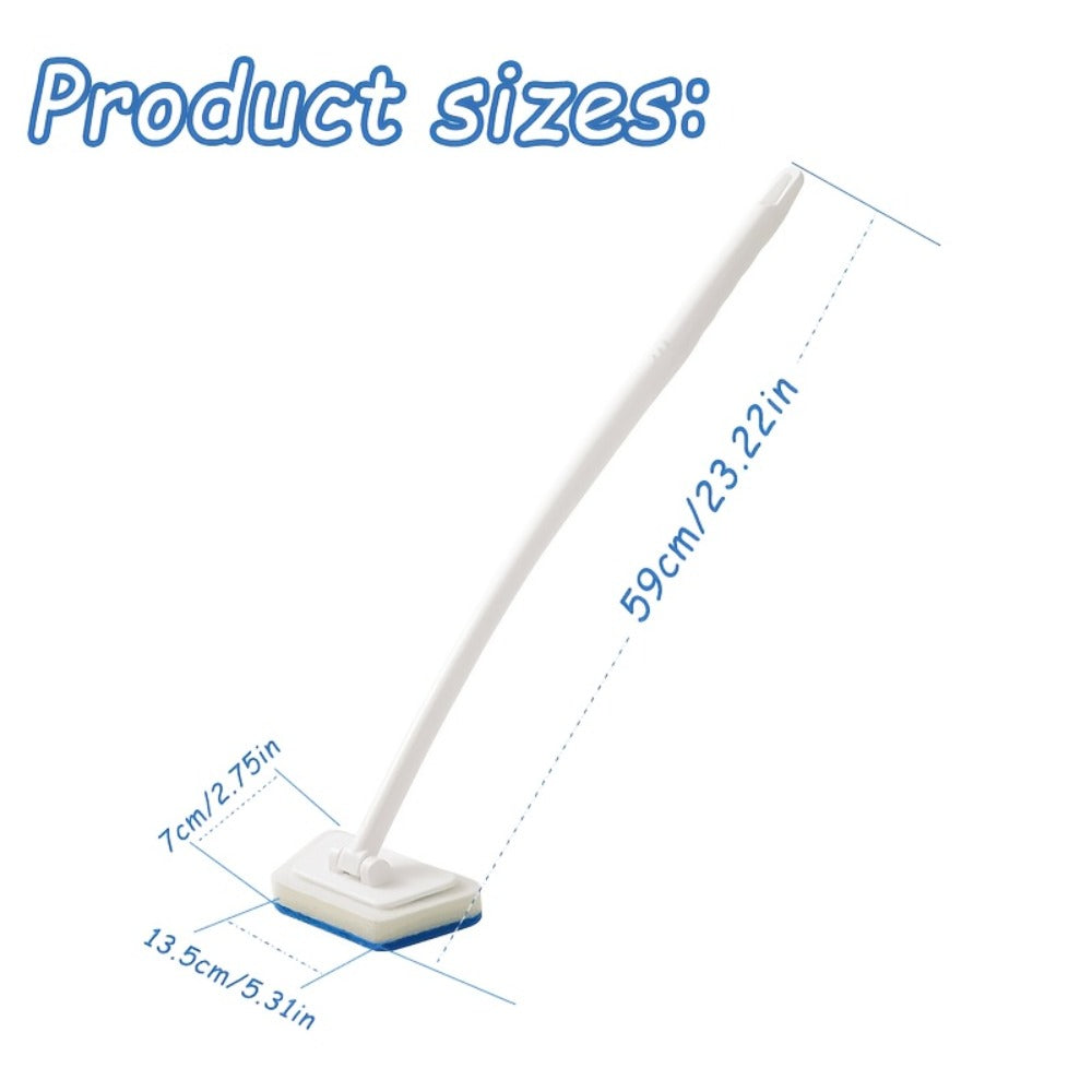 Long Handle Sponge Brush Set with Replaceable Heads for Kitchen Bathroom Tile Bathtub Cleaning – 1 Handle + 6/10/15 Brush Heads, Thickened Durable Scrubber