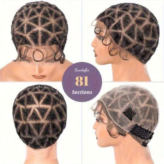 Braided Wig Cap Double Full Lace with Baby Hair Glueless Breathable Adjustable 22 Inch | 81-120 Sections Goddess Box Braid Faux Locs Passion Twist Crochet