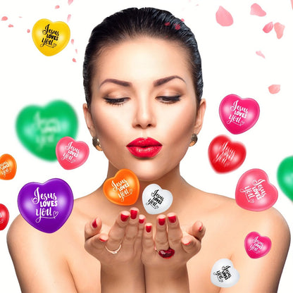 Party Favors Love-Message Balls, 60-Piece Mixed-Color Set in 1.57-Inch Size for Faith Events