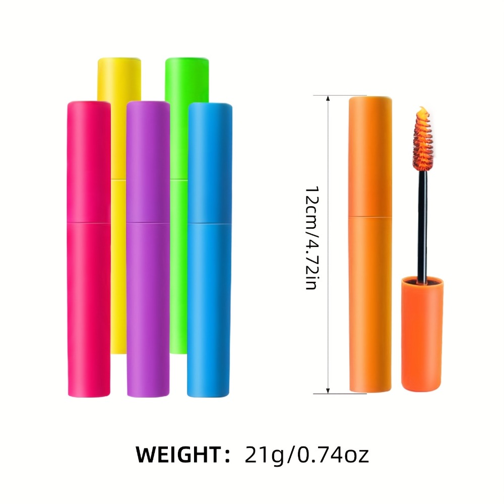 Colorful Mascara Set 6 Vivid Shades — water-resistant Smudge-Proof Curling Volumizing Lash Makeup, Purple Green Red Yellow Orange Blue