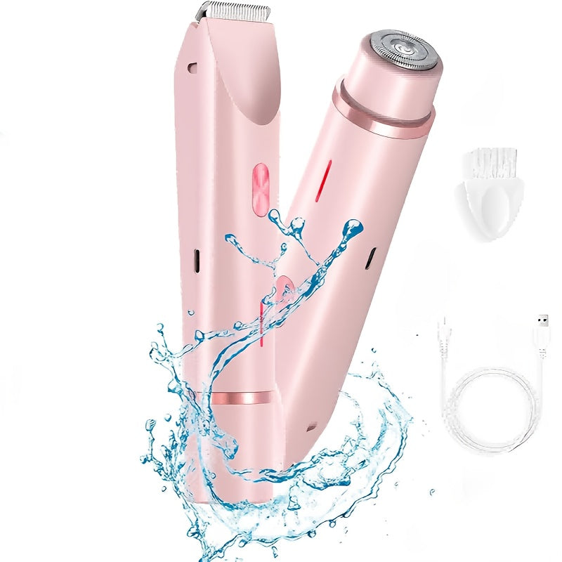 Electric Shaver 2-in-1 Bikini and Facial Razor with USB Rechargeable Power for Dry or Wet Use in Three Colors