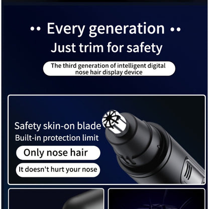 Rechargeable Nose, Ear and Eyebrow Hair Trimmer with LED Display in Two Exact Checkout Configurations