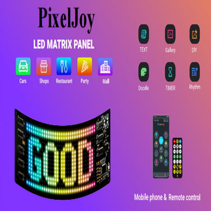 Programmable LED Sign Flexible Matrix Display Screen 5V App & Remote Control - Scrolling Text Picture GIF LED Panel for Car Store Bike Party Gaming Setup - 16x32 16x64 16x96 Devil's Eye