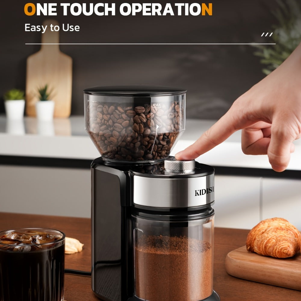 Burr Coffee Grinder Electric – 16 Grind Settings Adjustable Burr Mill Coffee Bean Grinder for 2–14 Cups, Espresso Drip Pour Over French Press
