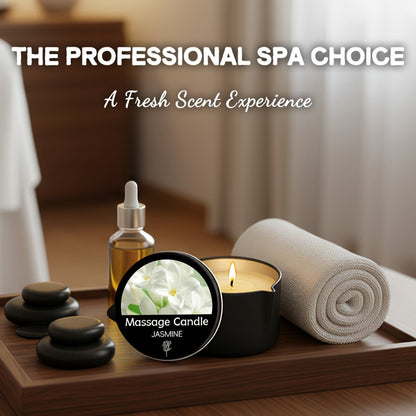 2 oz Massage Oil Candle in 18 Scent and Pack Options Including Jasmine, Lavender, Geranium and Vanilla