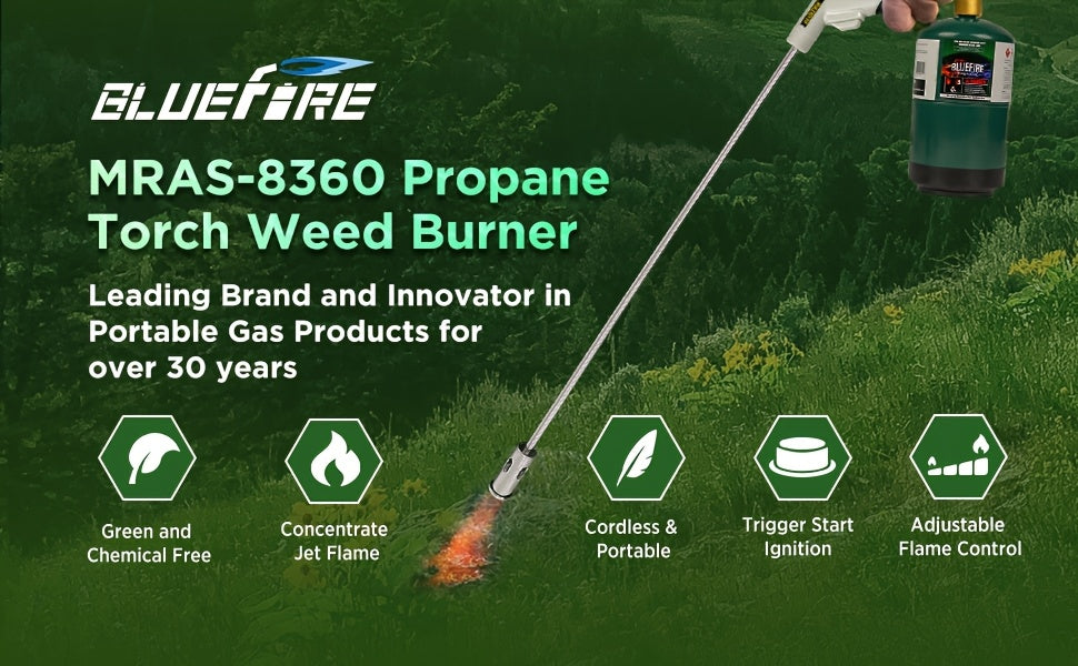 Propane Weed Torch | Flame Weeder Ice Melter Outdoor Roof Driveway