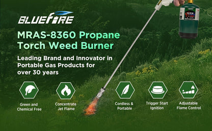 Propane Weed Torch | Flame Weeder Ice Melter Outdoor Roof Driveway