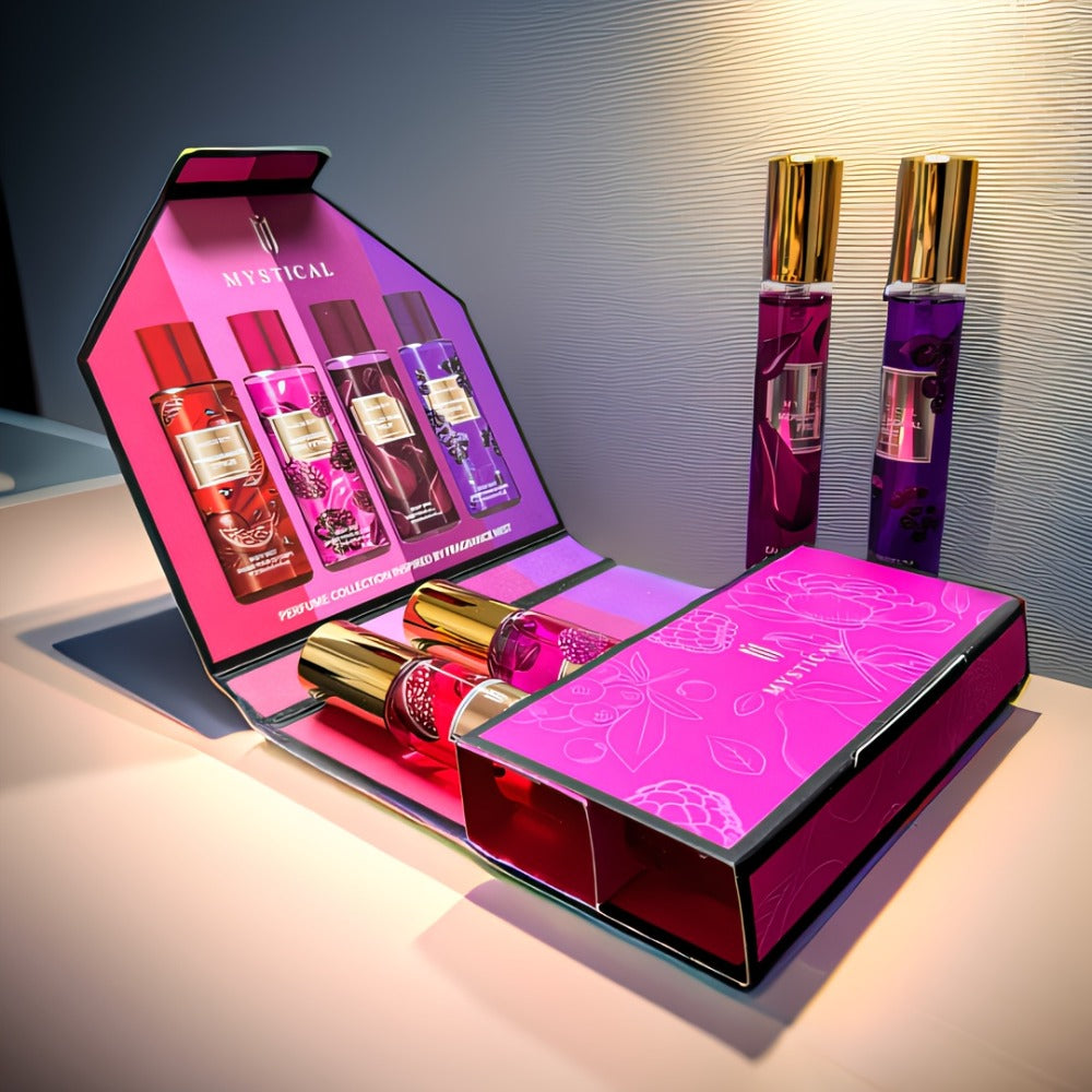 Travel Size Perfume Set for Women — Mystical 4-Piece Fresh Fruity Fragrance Kit 20ml Each, Layered Front Mid & Base Notes, Unisex Long-Lasting Scent, Perfect for Dating, Mother’s Day & Birthday Gifts