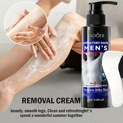 Hair Removal Cream ADOER 150ml Pump Bottle for Men’s External Chest Back Arm and Leg Grooming