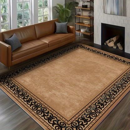 Bohemian Area Rug Machine Washable Non-Slip Vintage Flannel Floor Rug for Living Room Bedroom Home Decor