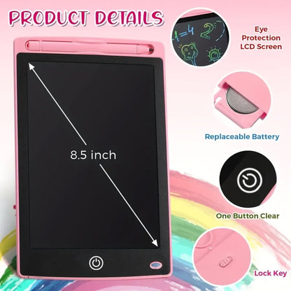 LCD Writing Tablet 4 Pack 8.5 Inch Colorful Doodle Board Reusable Electronic Drawing Pad Educational Toy for Kids Ages 3-6 Boys Girls Home School Travel Gift