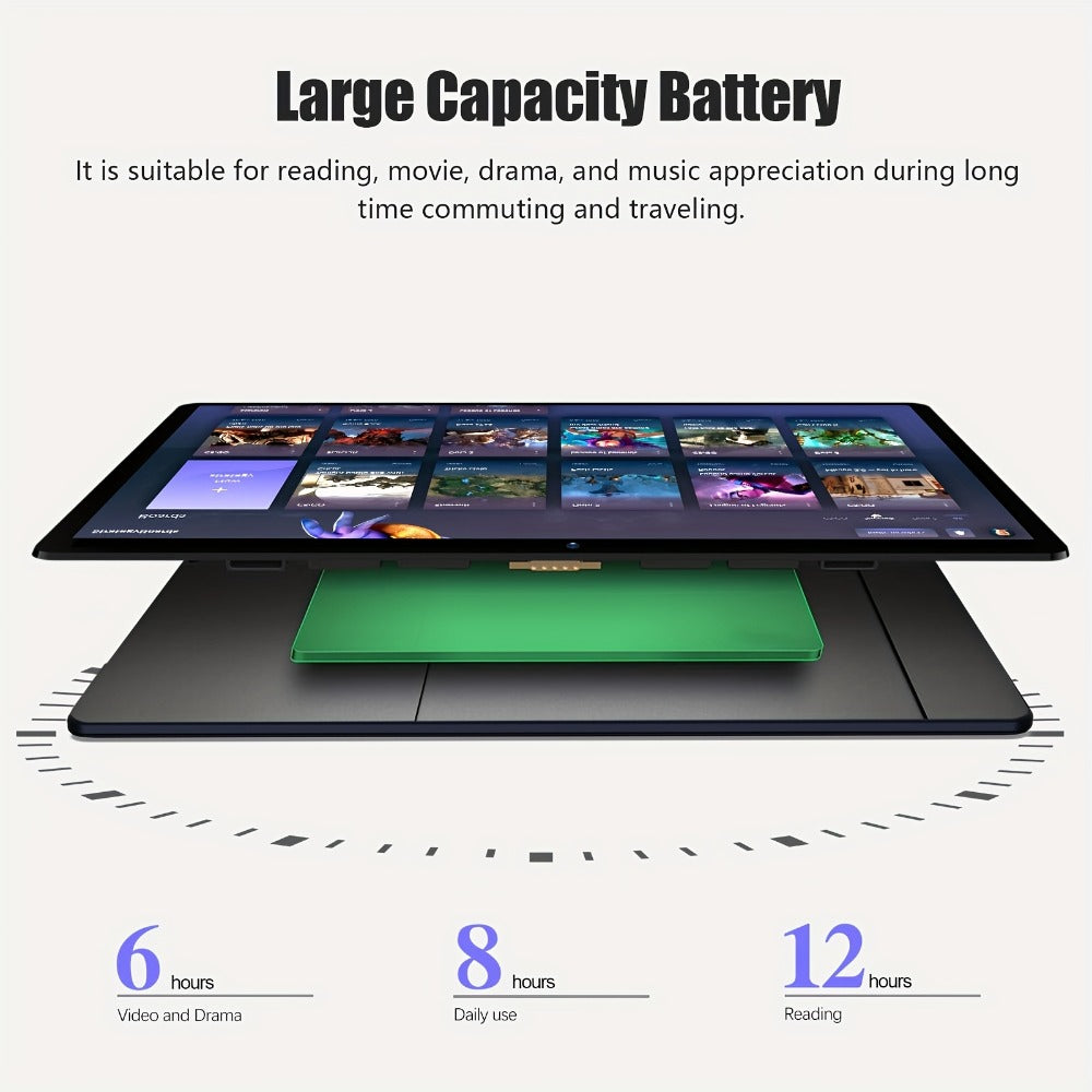 Android Tablet 10.1-Inch 2-in-1 with Android 15, 8GB Total RAM, 32GB Internal Storage and Keyboard Sets